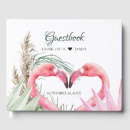 Libro De Visitas Boda de los flamencos rosados tropicales