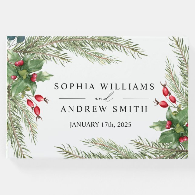 Libro De Visitas Boda de los navidades Red Berries (Anverso)