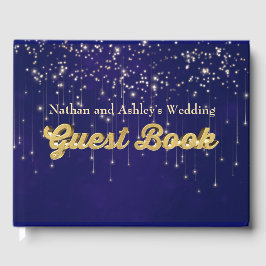 Libro De Visitas Boda de luces de hadas personalizadas Gold