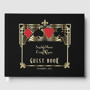 Libro De Visitas Boda de Luxury Gold Black Gatsby Roaring 20s