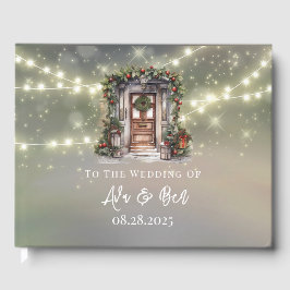 Libro De Visitas Boda de luz de la puerta con decoración de Berry r