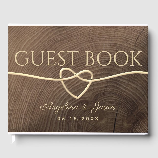 Libro De Visitas Boda de Madera Dorada (Anverso)