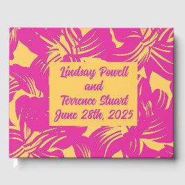 Libro De Visitas boda de magenta exótica de los años 1940