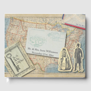 Libro De Visitas Boda de mapas de cosecha de vintage Ephemera