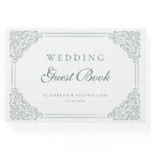 Boda de marco de color verde vintage oscuro bordea