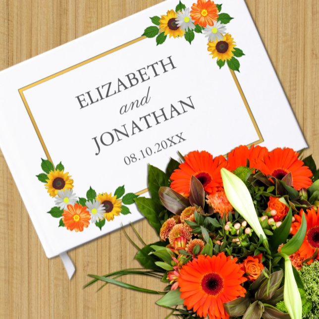 Libro De Visitas Boda de marco dorado floral (Subido por el creador)