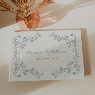 Libro De Visitas Boda de marco floral rústico vintage
