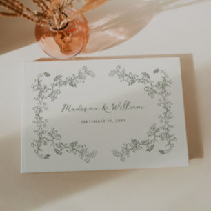 Libro De Visitas Boda de Marco Floral Vintage Sabio Rústico