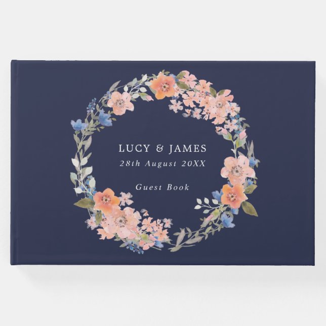 Libro De Visitas Boda de marihuana y floral de pimienta (Anverso)