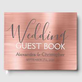 Libro De Visitas Boda de metal rosado Rose Gold