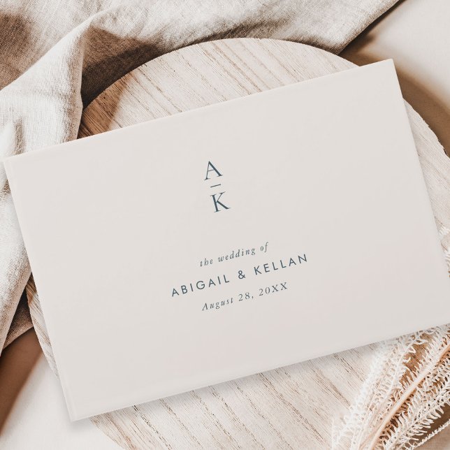 Libro De Visitas Boda de mezcla de monograma azul de la Marina mode (Subido por el creador)