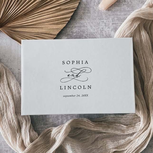 Libro De Visitas Boda de monograma de caligrafía romántica (Subido por el creador)
