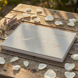 Libro De Visitas Boda de Monograma de Rama de Olivo Verde Salvia