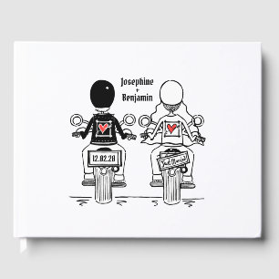 Libro De Visitas Boda de motocicletas de ciclismo personalizado