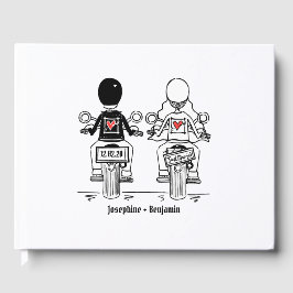Libro De Visitas Boda de motocicletas de ciclismo personalizado