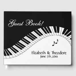 Libro De Visitas Boda de música de teclado de piano Nombres de fech
