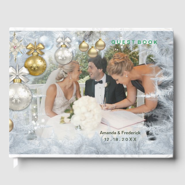 Libro De Visitas Boda de Navidades blancos (Anverso)