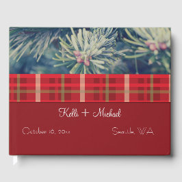 Libro De Visitas Boda de Navidades de Crimson y Evergreen