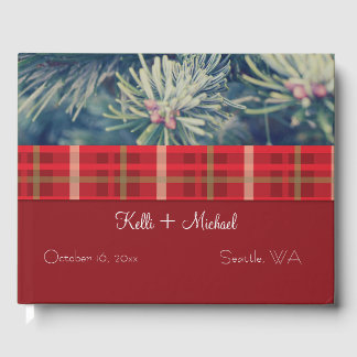 Libro De Visitas Boda de Navidades de Crimson y Evergreen