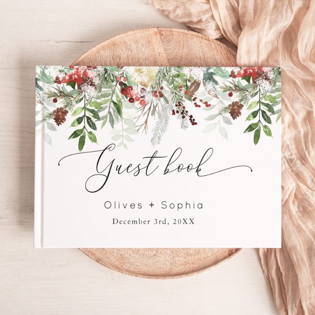 Libro De Visitas Boda de Navidades evergeen modernos de invierno (Subido por el creador)