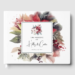 Libro De Visitas Boda de Navidades Festividad de Winter Florals