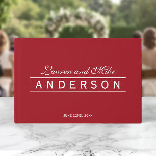 Libro De Visitas Boda de nombre de pareja de líneas elegantes de co