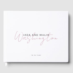 Libro De Visitas Boda de nombre de pareja Monograma Nombre de guión