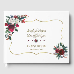 Libro De Visitas Boda de oro del vino floral floral borgoñona de in