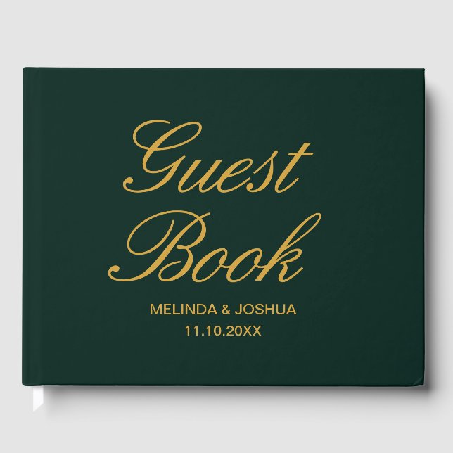 Libro De Visitas Boda de oro verde esmeralda (Anverso)