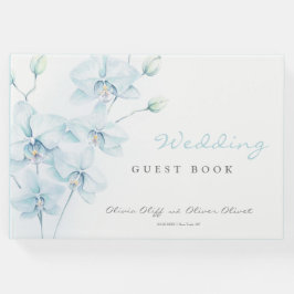Libro De Visitas Boda de orquídeas azules suaves