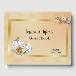 Libro De Visitas Boda de Otoño Blanco Calabaza Óxido