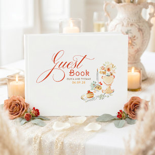 Libro De Visitas Boda de otoño caprichosa y floral dibujada a mano