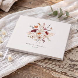 Libro De Visitas Boda de Otoño Vintage con Flores Silvestres Boho