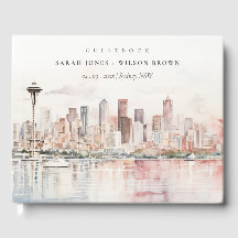 Boda de paisaje en acuarela en Seattle, Washington
