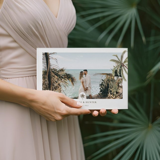 Libro De Visitas Boda de Palm Trees de Agua Tropical (Tropical Watercolor Palm Trees Wedding Photo Guest Book)