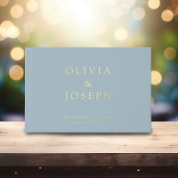 Boda de Papel de Oro Personalizado Azul Polvo