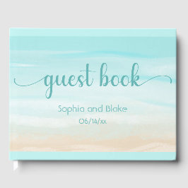 Libro De Visitas Boda de playa de abstracto moderno