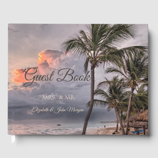 Libro De Visitas Boda de playa, Palm (Anverso)