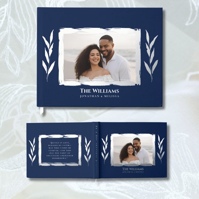 Libro De Visitas Boda de Relieve metalizado azul costero - Playa de (Subido por el creador)