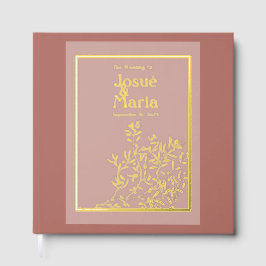 Libro De Visitas Boda de Relieve metalizado floral