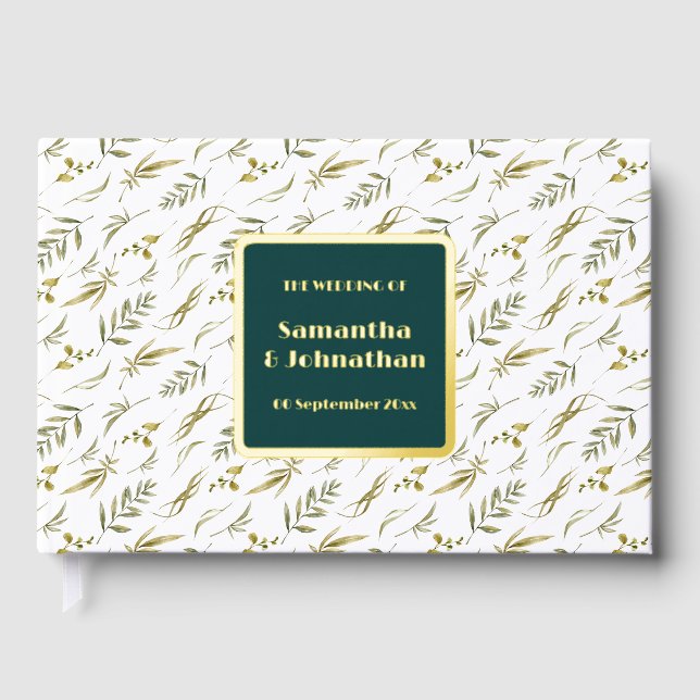 Libro De Visitas boda de Relieve metalizado patrón de sorbo de sorb (Anverso)