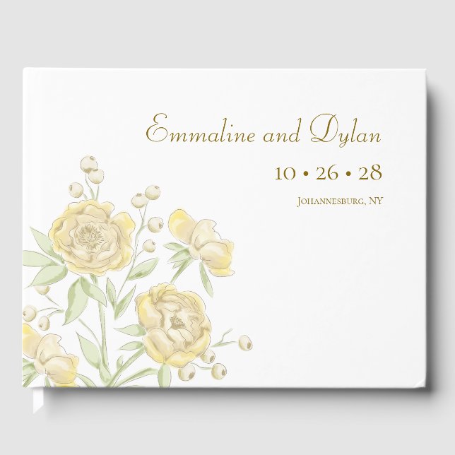 Libro De Visitas Boda de Rosa Amarilla (Anverso)