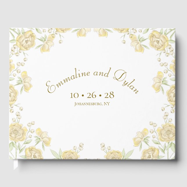 Libro De Visitas Boda de Rosa Amarilla (Anverso)