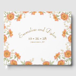 Libro De Visitas Boda de Rosa Naranja