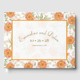 Libro De Visitas Boda de Rosa Naranja