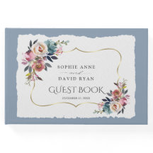 Boda de Rosa Nebulosa Azul Polvoriento Moderno 