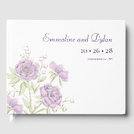 Libro De Visitas Boda de Rosa Púrpura Lavanda