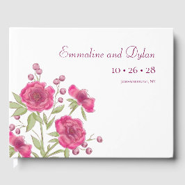 Libro De Visitas Boda de Rosa Rosa Brillante