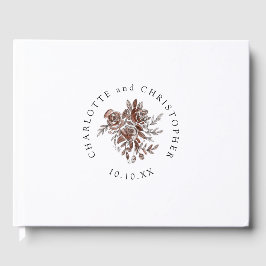 Libro De Visitas boda de rosas de acuarela rosa