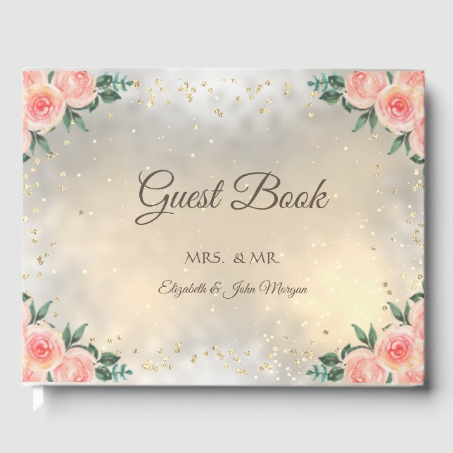 Libro De Visitas Boda de Rosas de diamantes de oro de Borgoña (Anverso)